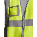 Warnweste mit Tasche und Reißverschluss aus Polyester Roly Polux farbe neongelb erste Detailansicht