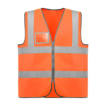 Warnweste mit Tasche und Reißverschluss aus Polyester Roly Polux farbe neonorange zweite Ansicht