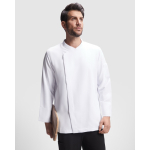 Langärmelige Kochjacke aus Polyester, 150 g/m2 Roly Dabiz farbe weiß erste Gebrauchsansicht