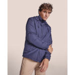 Windjacke mit Kapuze und Rückentasche Roly Direct Makalu farbe marineblau erste Gebrauchsansicht
