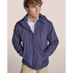 Windjacke mit Kapuze und Rückentasche Roly Direct Makalu farbe marineblau vierte Gebrauchsansicht