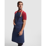 Lange Gastronomieschürze aus Baumwolle, 250 g/m2 Roly Batali farbe jeansblau vierte Gebrauchsansicht