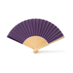 Fächer mit Bambusstreben und Polyesterstoff in verschiedenen Farben farbe violett zweite Ansicht