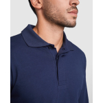 Langärmliges flammhemmendes Poloshirt, 220 g/m2 Roly Santana farbe marineblau zweite Detailansicht