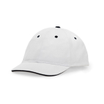 6-Panel-Kappe aus Baumwolle mit Klettverschluss hinten farbe weiß erste Gebrauchsansicht