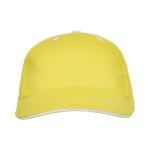 6-Panel-Kappe aus Baumwolle mit Klettverschluss hinten farbe gelb zweite Ansicht