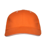 6-Panel-Kappe aus Baumwolle mit Klettverschluss hinten farbe orange zweite Ansicht