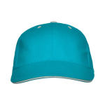 6-Panel-Kappe aus Baumwolle mit Klettverschluss hinten farbe türkis zweite Ansicht