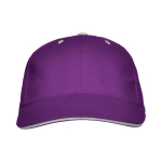 6-Panel-Kappe aus Baumwolle mit Klettverschluss hinten farbe violett zweite Ansicht