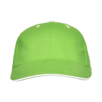 6-Panel-Kappe aus Baumwolle mit Klettverschluss hinten farbe hellgrün zweite Ansicht