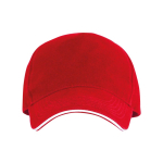 5-Panel-Kappe mit kontrastfarbiger Schirmunterseite, 170 g/m2 farbe rot zweite Ansicht