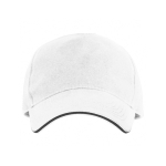5-Panel-Kappe mit kontrastfarbiger Schirmunterseite, 170 g/m2 farbe weiß zweite Ansicht
