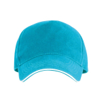 5-Panel-Kappe mit kontrastfarbiger Schirmunterseite, 170 g/m2 farbe türkis zweite Ansicht