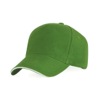 5-Panel-Kappe mit kontrastfarbiger Schirmunterseite, 170 g/m2 farbe türkis erste Gebrauchsansicht