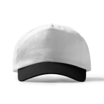 5-Panel-Kappe aus Baumwolle mit Belüftungslöchern, 170 g/m2 farbe weiß/schwarz zweite Ansicht