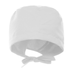 Unisex-OP-Haube aus Polyester mit verstellbaren Bändern, 150 g/m2 farbe weiß zweite Ansicht