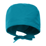 Unisex-OP-Haube aus Polyester mit verstellbaren Bändern, 150 g/m2 farbe rivierablau zweite Ansicht