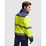 Wattierte Warnschutz-Parka mit Kapuze, 400 g/m2 Roly Epsylon farbe neongelb vierte Gebrauchsansicht