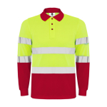 Langärmliges technisches Warnschutz-Poloshirt, 170 g/m2 Roly Polaris farbe rot zweite Ansicht