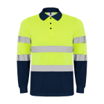 Langärmliges technisches Warnschutz-Poloshirt, 170 g/m2 Roly Polaris farbe marineblau zweite Ansicht