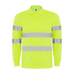 Langärmliges technisches Warnschutz-Poloshirt, 170 g/m2 Roly Polaris farbe neongelb zweite Ansicht