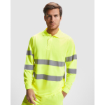 Langärmliges technisches Warnschutz-Poloshirt, 170 g/m2 Roly Polaris farbe neongelb erste Gebrauchsansicht
