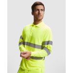 Langärmliges technisches Warnschutz-Poloshirt, 170 g/m2 Roly Polaris farbe neongelb vierte Gebrauchsansicht
