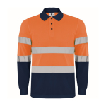 Langärmliges technisches Warnschutz-Poloshirt, 170 g/m2 Roly Polaris farbe neonorange zweite Ansicht