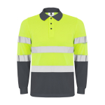 Langärmliges technisches Warnschutz-Poloshirt, 170 g/m2 Roly Polaris farbe aschgrau zweite Ansicht