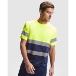 Technisches Arbeits-T-Shirt als Werbeartikel 130 g/m2 Roly Delta farbe marineblau vierte Gebrauchsansicht