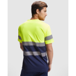 Technisches Arbeits-T-Shirt als Werbeartikel 130 g/m2 Roly Delta farbe marineblau erste Detailansicht