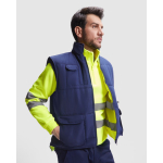 Wendbare Arbeitsweste mit hoher Sichtbarkeit 450 g/m2 Roly Persei farbe neongelb erste Gebrauchsansicht