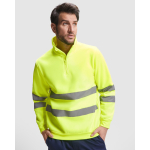 Arbeits-Sweatshirt als Werbemittel aus Fleece 280 g/m2 Roly Spica farbe neongelb erste Gebrauchsansicht