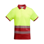 Arbeits-Poloshirt mit hoher Sichtbarkeit, Kurzarm 170 g/m2 Roly Atrio farbe rot zweite Ansicht