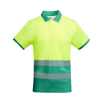 Arbeits-Poloshirt mit hoher Sichtbarkeit, Kurzarm 170 g/m2 Roly Atrio farbe grün zweite Ansicht