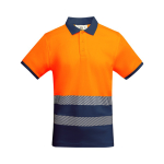 Arbeits-Poloshirt mit hoher Sichtbarkeit, Kurzarm 170 g/m2 Roly Atrio farbe orange zweite Ansicht