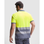Arbeits-Poloshirt mit hoher Sichtbarkeit, Kurzarm 170 g/m2 Roly Atrio farbe neonorange vierte Gebrauchsansicht