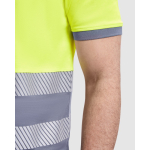 Arbeits-Poloshirt mit hoher Sichtbarkeit, Kurzarm 170 g/m2 Roly Atrio farbe neonorange erste Detailansicht