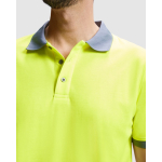 Arbeits-Poloshirt mit hoher Sichtbarkeit, Kurzarm 170 g/m2 Roly Atrio farbe neonorange zweite Detailansicht
