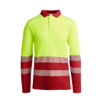 Technisches Arbeits-Poloshirt, Langarm 170 g/m2 Roly Atrio LS farbe rot zweite Ansicht