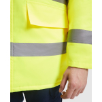 Gepolsterte Arbeitsparka als Werbegeschenk 395 g/m2 Roly Merak farbe marineblau erste Detailansicht