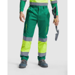 Lange Arbeits-Multitaschenhose mit Sichtbarkeit 235 g/m2 Roly Enix farbe grün erste Gebrauchsansicht