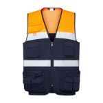 Arbeitsweste mit hoher Sichtbarkeit, Multitaschen 200 g/m2 Roly Beta farbe neonorange zweite Ansicht