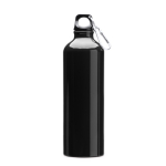 Große Aluminiumflasche mit Karabiner am Verschluss, 800 ml farbe schwarz zweite Ansicht