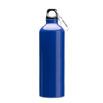 Große Aluminiumflasche mit Karabiner am Verschluss, 800 ml farbe köngisblau zweite Ansicht