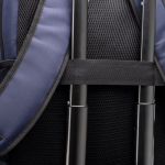 Gepolsterter Business-Rucksack aus recyceltem Nylon für 15”-Laptops farbe marineblau erste Detailansicht