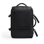 Erweiterbarer Reiserucksack aus PU-Leder mit Laptopfach für 17” farbe schwarz zweite Ansicht