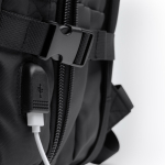 Erweiterbarer Reiserucksack aus PU-Leder mit Laptopfach für 17” farbe schwarz fünfte Detailansicht