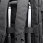 Erweiterbarer Reiserucksack aus PU-Leder mit Laptopfach für 17” farbe schwarz sechste Detailansicht