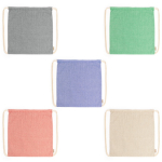 Umweltfreundlicher Kordelzugrucksack im melierten Finish, 120 g/m² farbe schwarz erste Detailansicht